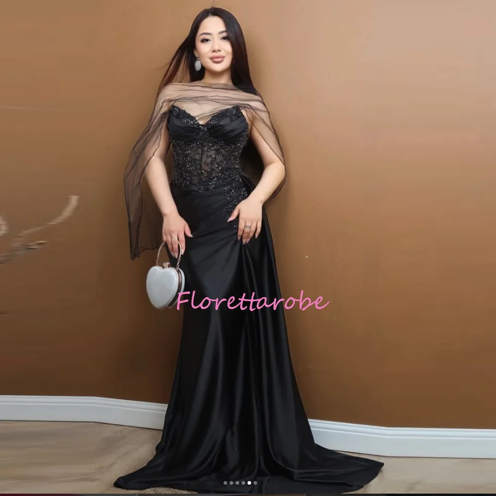 Vintage Mermaid Women Evening Dresses Glitter Lace Apliqued Beads Sleeveless Prom Gowns Customized Party Dress