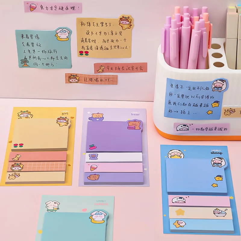 Cartoon Sticky Notes kawaii Cute Memo Pad Portable Index Label Stickers Notes School Stationery Supplies