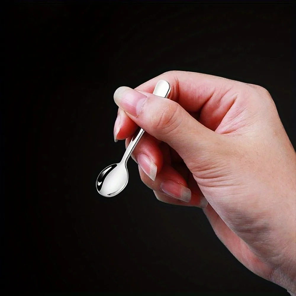 High quality stainless steel coffee spoon, creative spoon, mini round spoon, mini special spoon, seasoning spoon - Detail 1