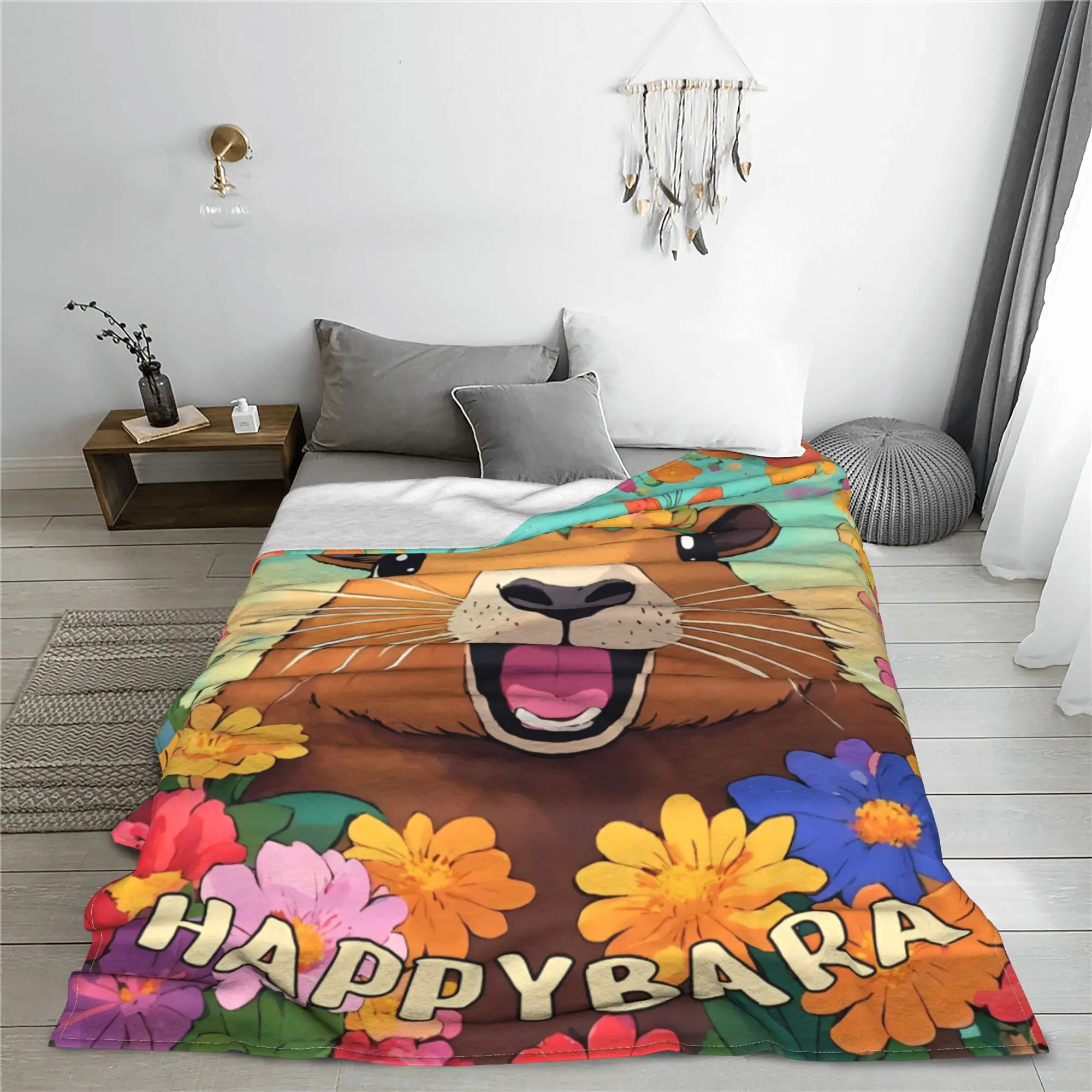 Cute Capybara Capibara Animal Blanket Fleece Print  Multi-function Ultra-Soft Throw Blankets for Sofa Outdoor Bedding Throws