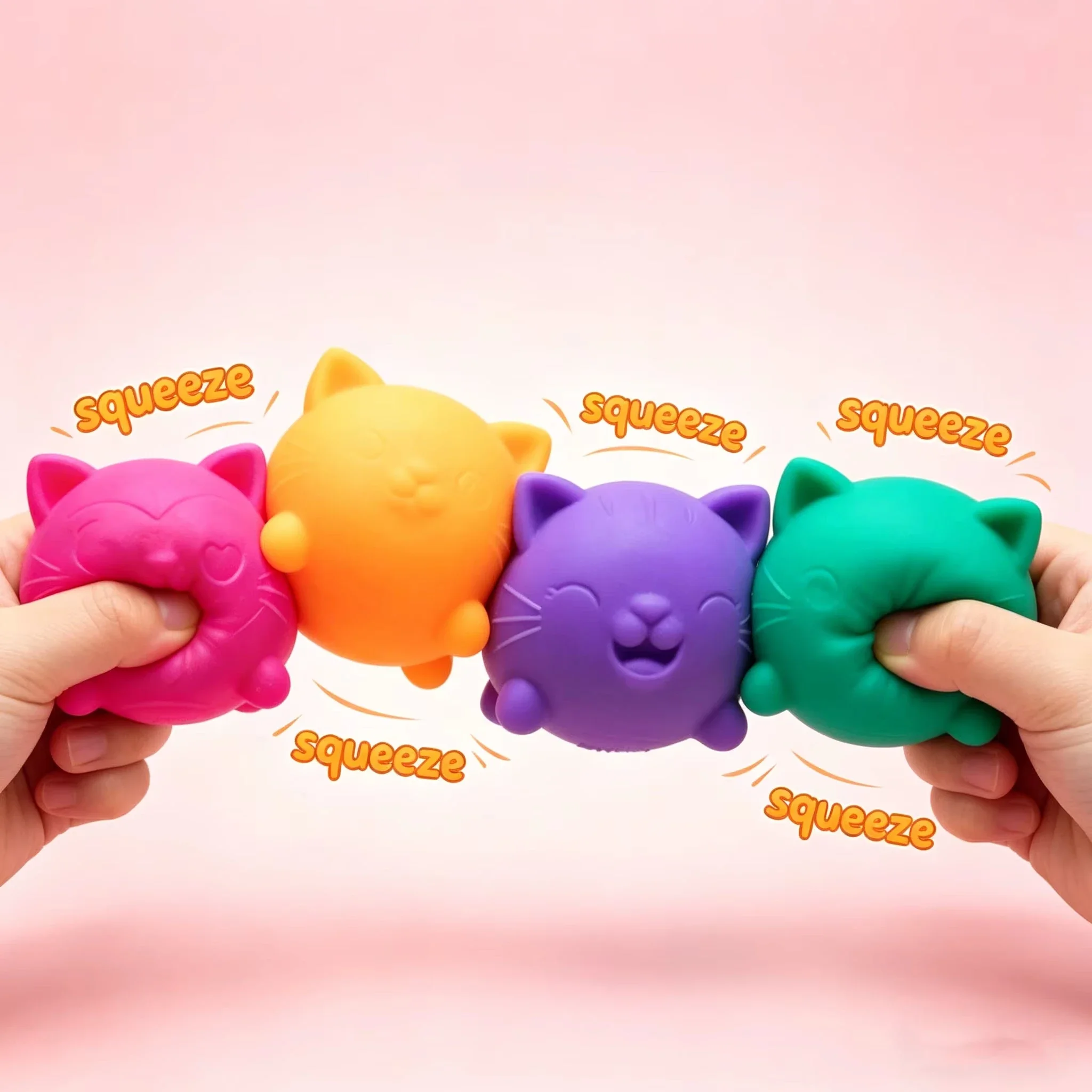 Schylling Needoh Cool Cats Squishy Toys Slow Rise Stress Relief Ball Sensory Fidget Toys For Adult Kids Anti-Anxiety Sensory Toy