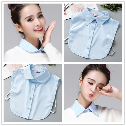 Imagen 2 del producto Camisa con cuello falso para mujer, cuello falso para otoño y primavera, cuello desmontable para suéter, blusa con solapa, accesorios de ropa para mujer