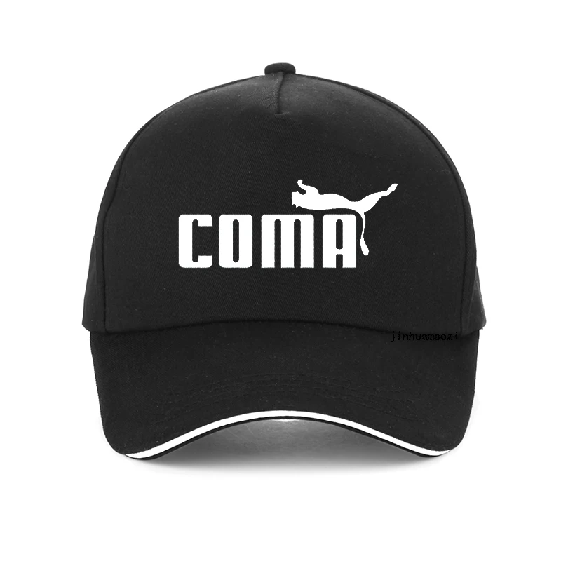 Coma logo mens cap parody cool trend spoof comedy joke  funny Baseball caps 100%Cotton dad hat fashion adjustable snapback hats