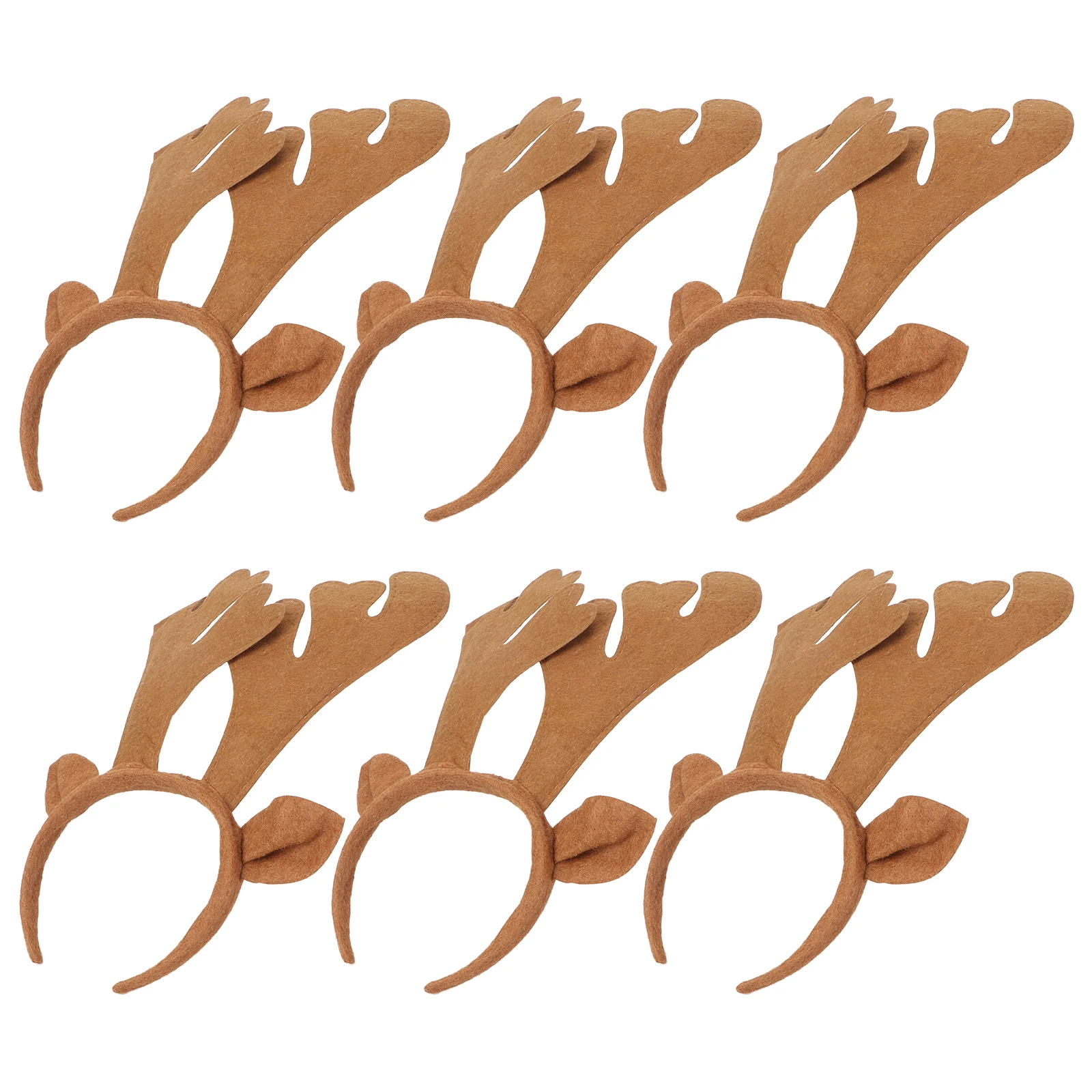 

6 Pcs Antler Headb Christmas Costumes Deer Ears Headwear Women Party Accessories Non Fading Durable Size Fit Adults Children