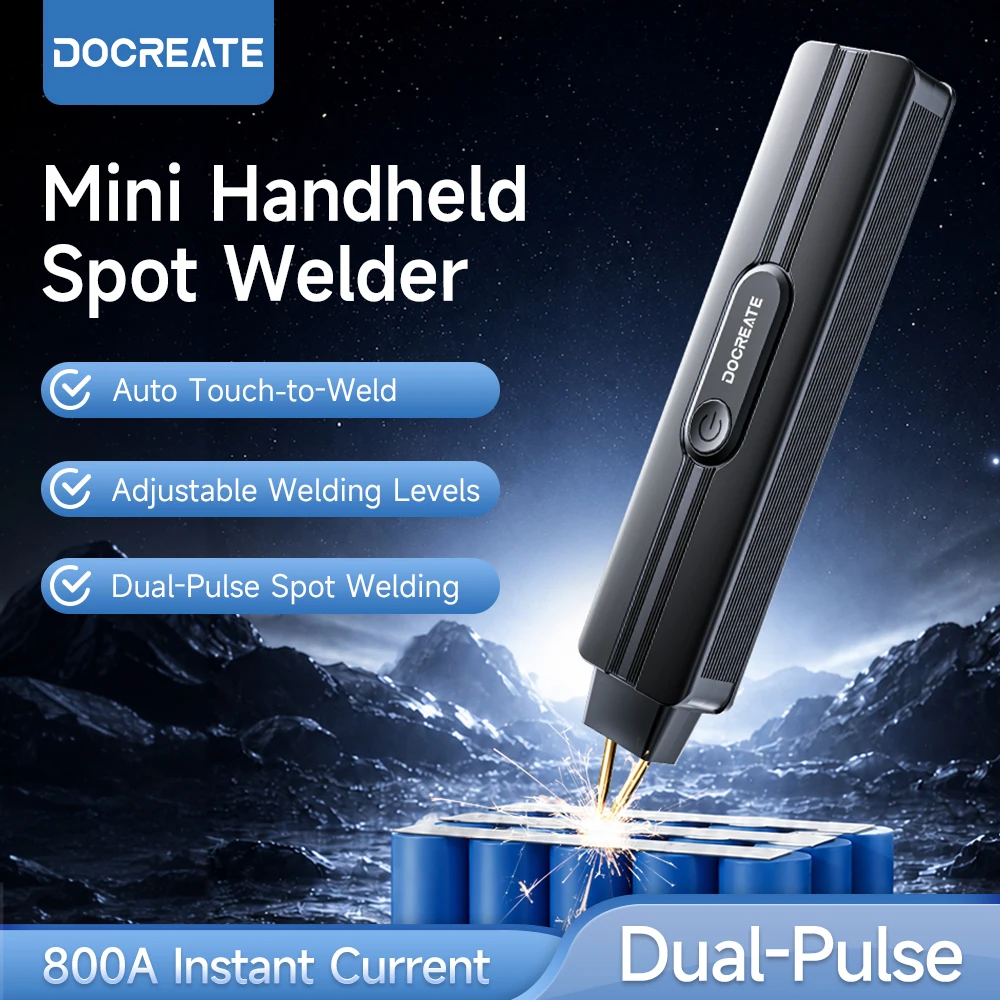 Portable Handheld Spot Welder & 800A Mini Battery Welding Tool with 9 Gears & LED Indicator & Type-C Charging for Nickel Sheet