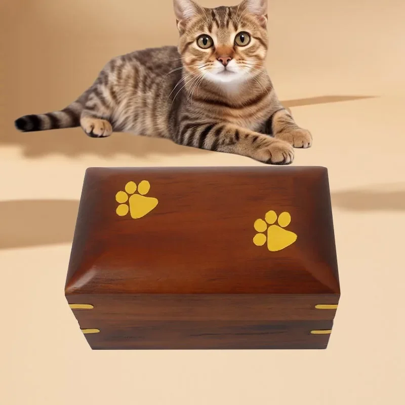 

Wooden Urn Cats and Dogs Memorial Ashes Storage Box Pet Funeral Supplies Coffin Box