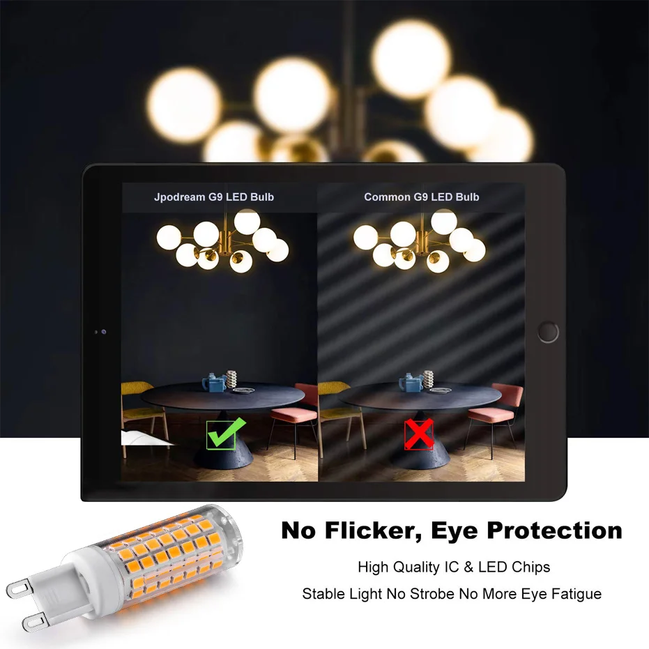 G9 LED BULB AC220V 120V 6W No Flicker  88LEDS 2835 LED Lamp G9 Lights 690LM Chandelier Light replace 70W Halogen lighting