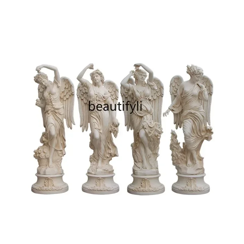 

LD25Retro Angel Decoration Four Seasons Goddess Statue Home Garden Courtyard Sculpture