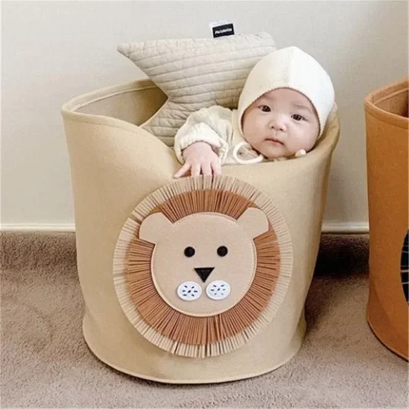 New Cartoon Storage Basket Foldable Baby Toy Storage Bucket Clothes Shoes Washable Dirty Clothes Basket Home Storage Container