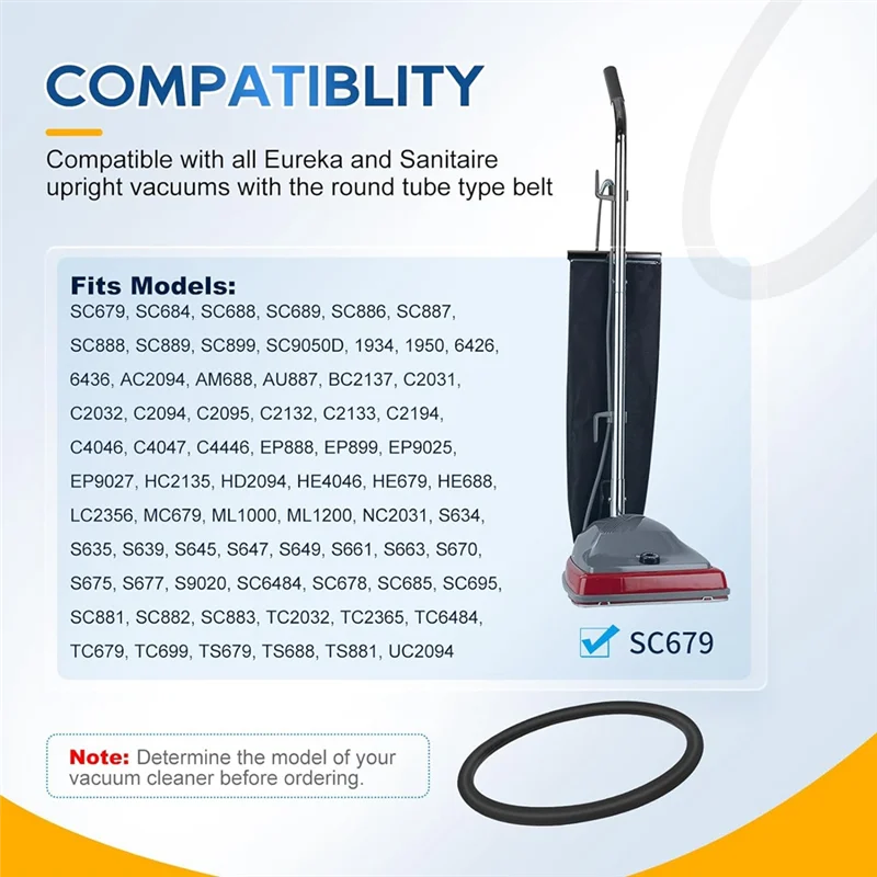 Summer Sale 6PCS Vacuum Belt 30563B Round Vacuum Cleaner Belts Upright Vacuum Belt For Sanitaire Eureka Vacuum Cleaner Style RD