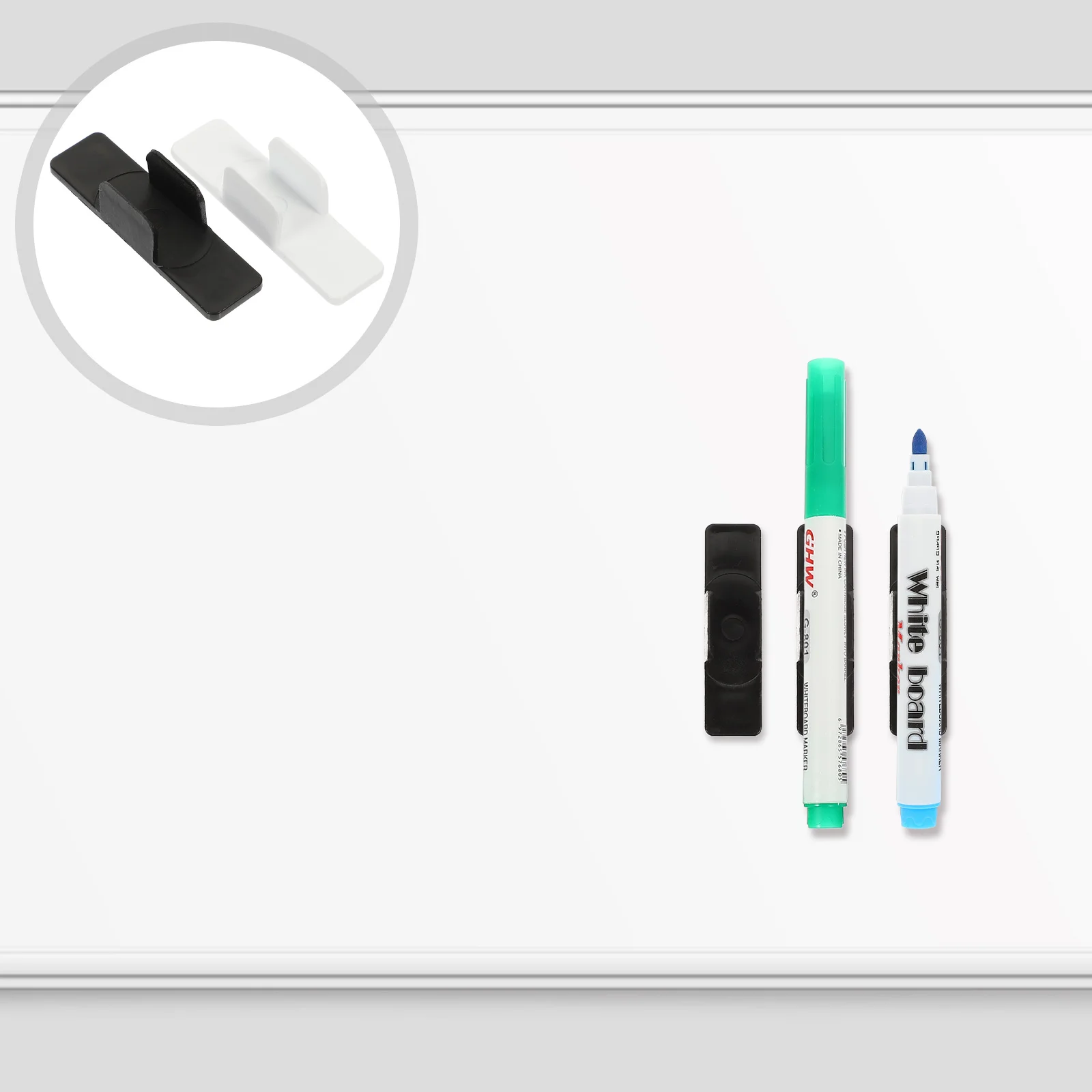 

20 Pcs Penholder and Pencil Clips Plastic Fixators Bracket Fixing Buckle Adhesive Abs Clamp for Whiteboard