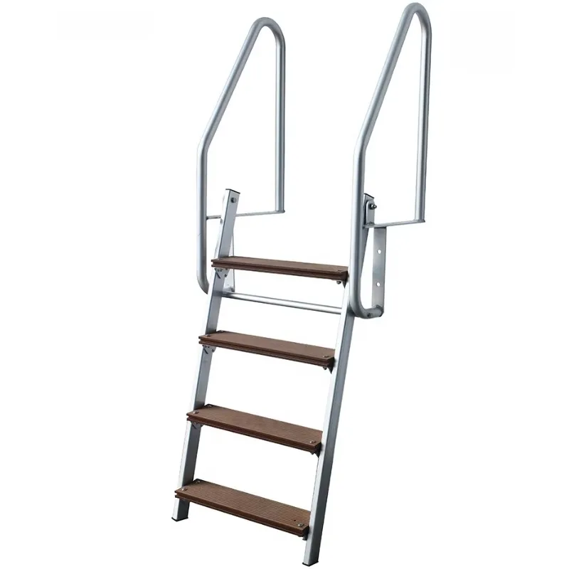 

4 and 6 Steps Steel Swimming Pool Ladder Steel Dock Ladder Iron Step Swim Ladder