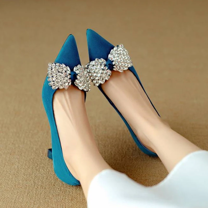 

Модные сексуальные свадебные женские туфли-лодочки без шнуровки на высоком каблуке 7 см с бантом из овечьей кожи на шпильке IB03