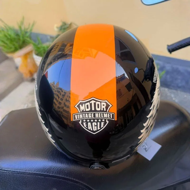 Casque de Moto à visage ouvert chaud casque de Moto Vintage Unique rétro Moto 3/4 demi-casque doublure amovible cascocascospara moto
