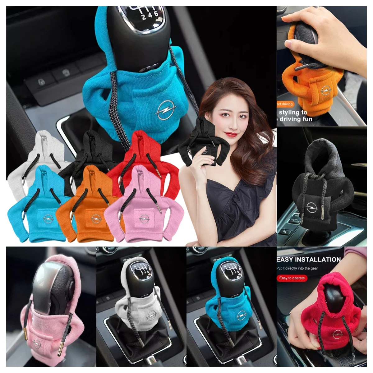 

Car Gear Shift Lever Knob Sweatshirt Cover Auto Shift Cover For Opel Astra j Insignia Astra g Corsa Zafira b Mokka Vivaro Meriva