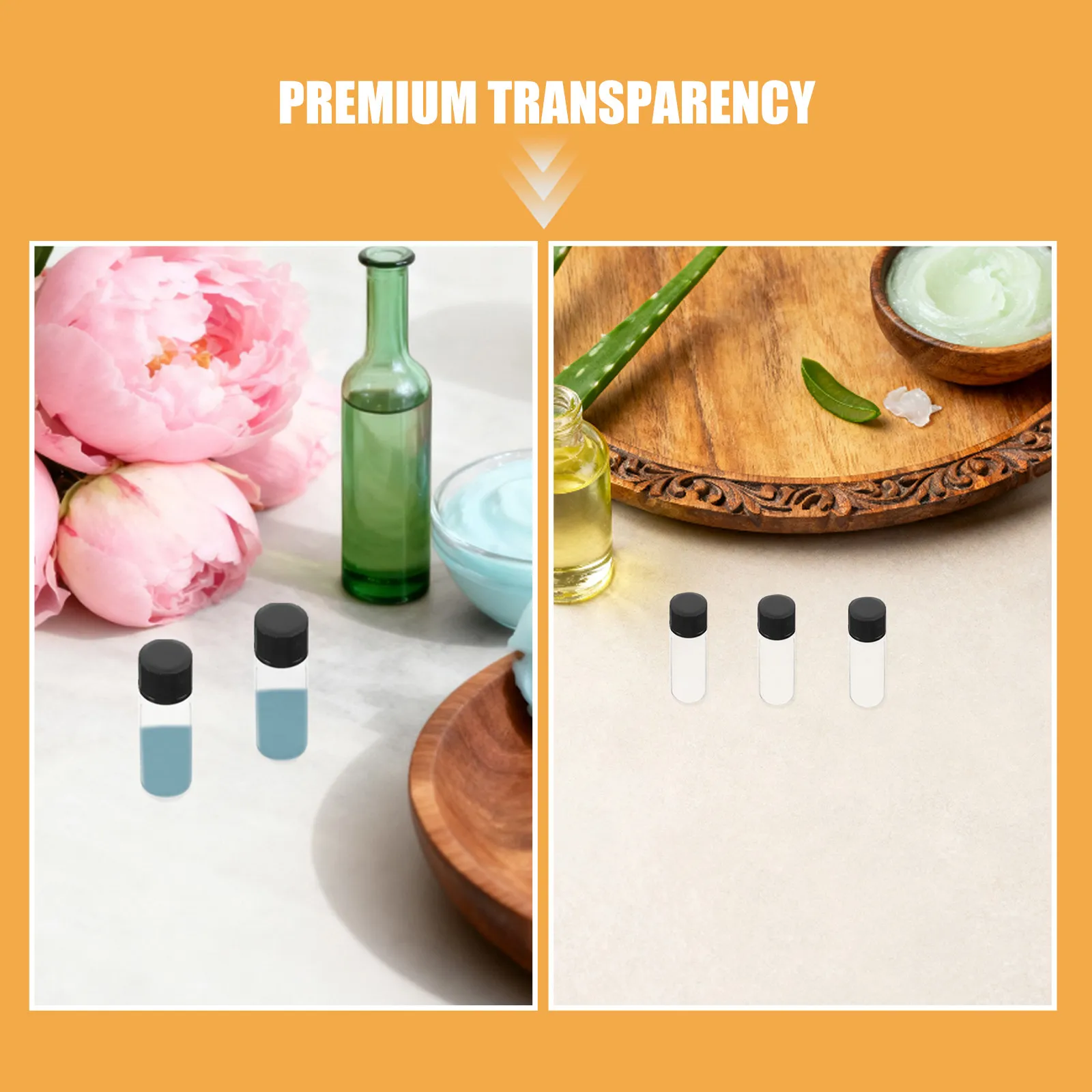 30Pcs Glass Sample Vials Clear Small Glass Jars Screw Caps Leak Proof Mini Refillable Sample Bottles for Lab Cosmetics Essential