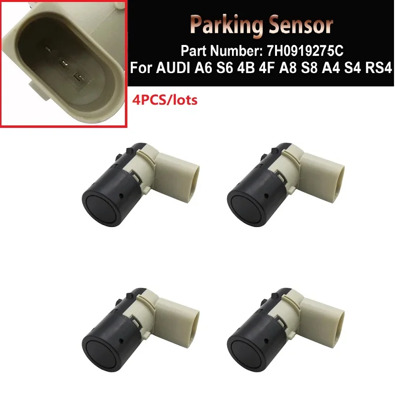 

For Audi A6 C5 C6 2002-2011 A4 2007-2009 A8 2003-2010 4Pcs/lot PDC Parking Sensor Parktronic Car Styling Alarm Systems