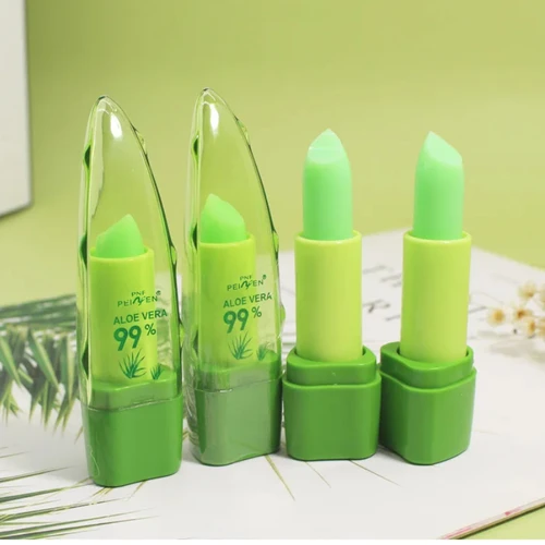 П®ма Б lápiz labial de Aloe Vera bálsamo labial que cambia de Color hidratante duradero impermeable cambio de temperatura bálsamo labial maquillaje coreano