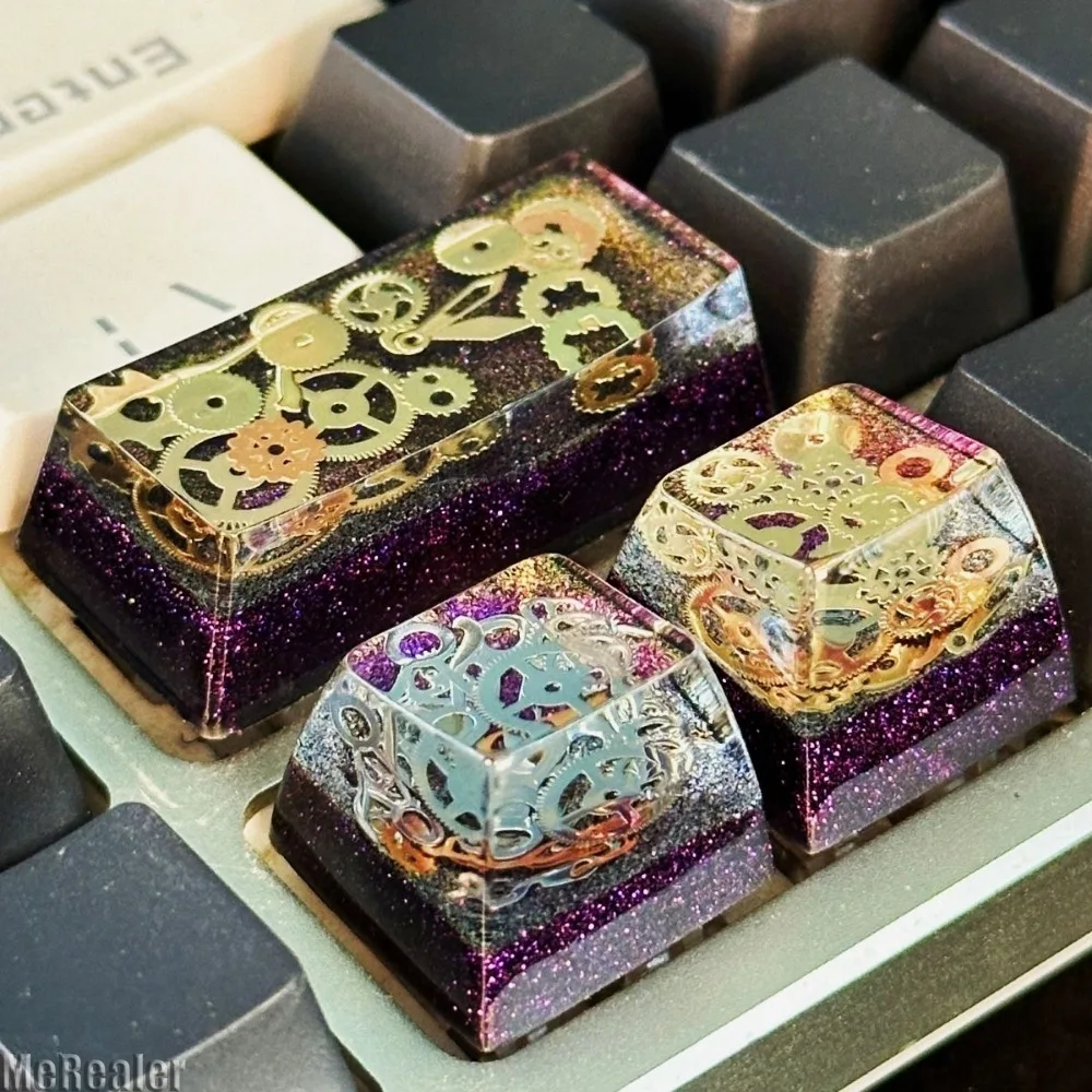 Individuation Gear Creative Custom Keycaps Resin Keycap Magnetic Shine Through Transparent Keycap ESC Mechanical Keyboard Keycap