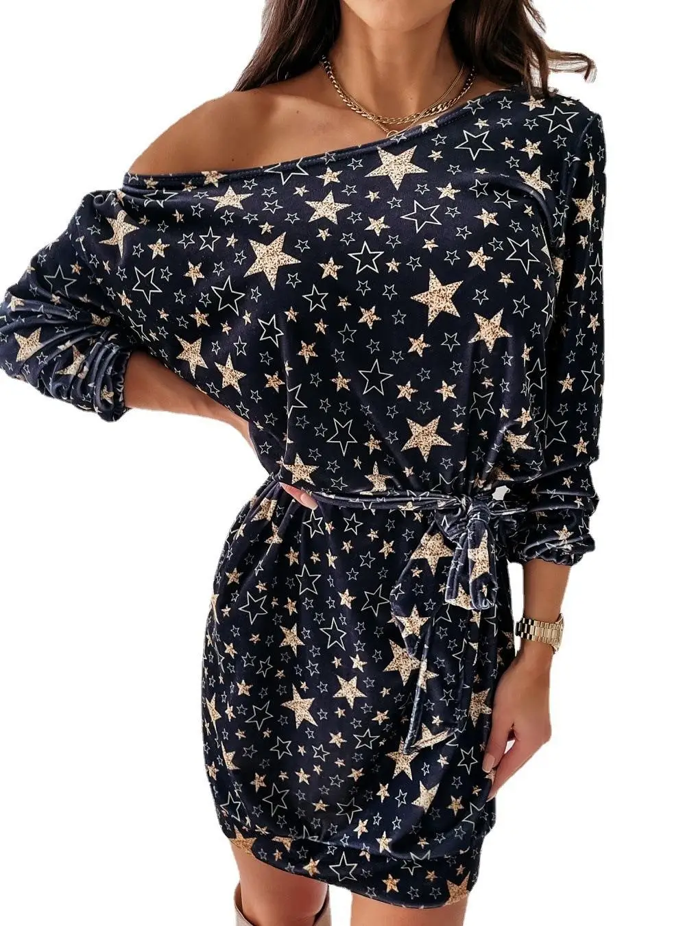 Cisas imprimé Long décontracté Dr taille moyenne régulier Sve t-shirt fibre d'acétate basique Sle femme Dr Ciwalk