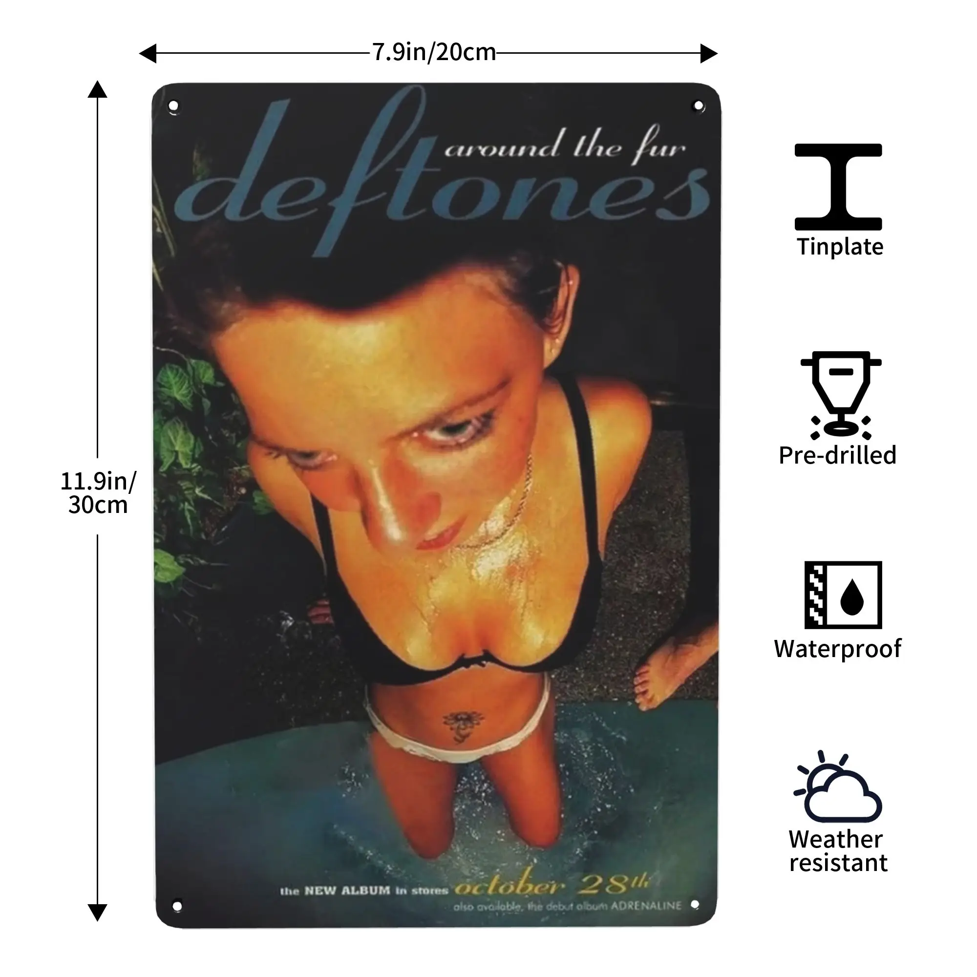 

Vintage Style Band Themed Wall Art D-Deftones Poster Classic Music Album Tin Painting Perfect for Home Decoration