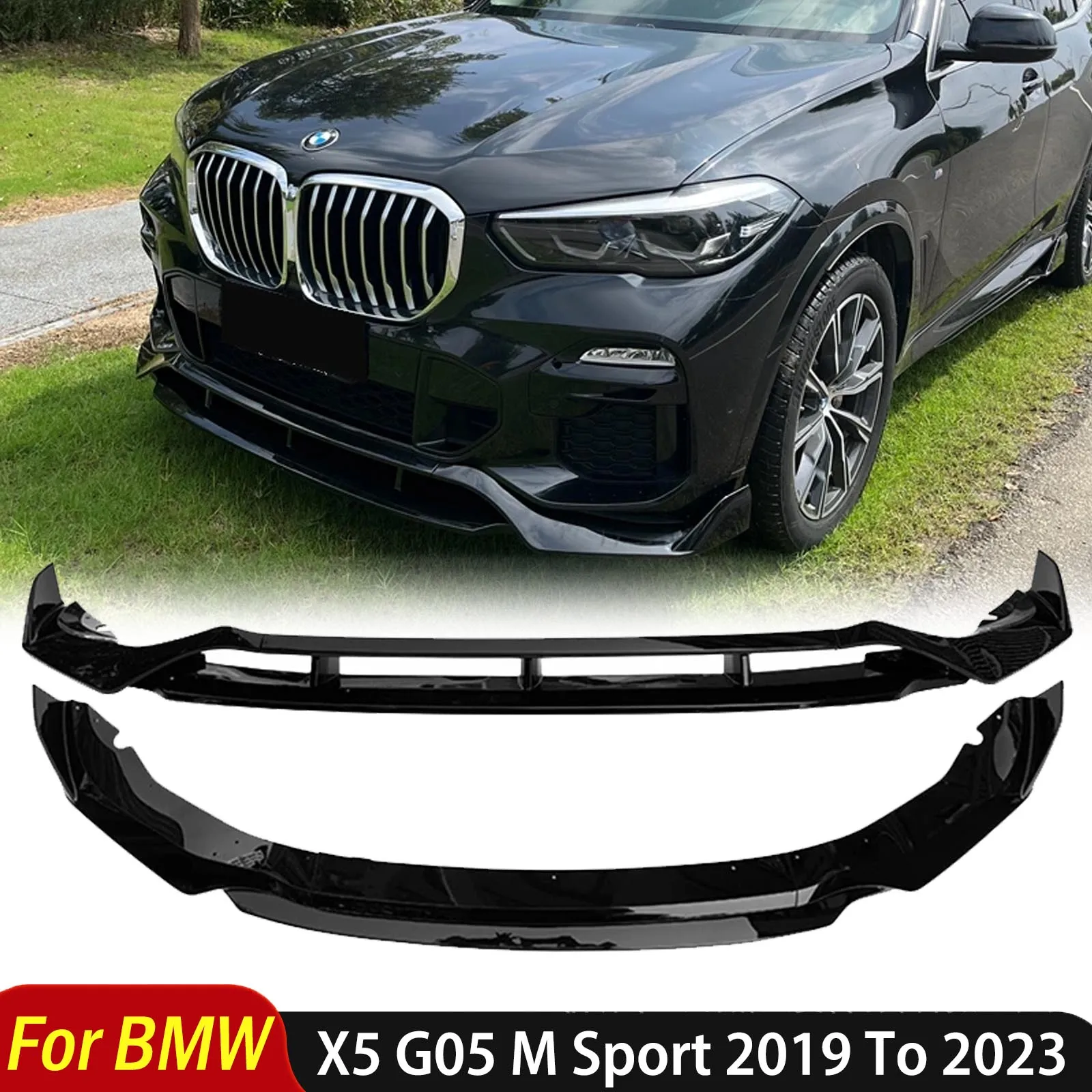 

For BMW X5 G05 2019 - 2023 Max Style 30i 40i 35i 30d M50 M Sport Front Bumper Splitter Lip Spoiler Diffuser Cover Guard Tuning