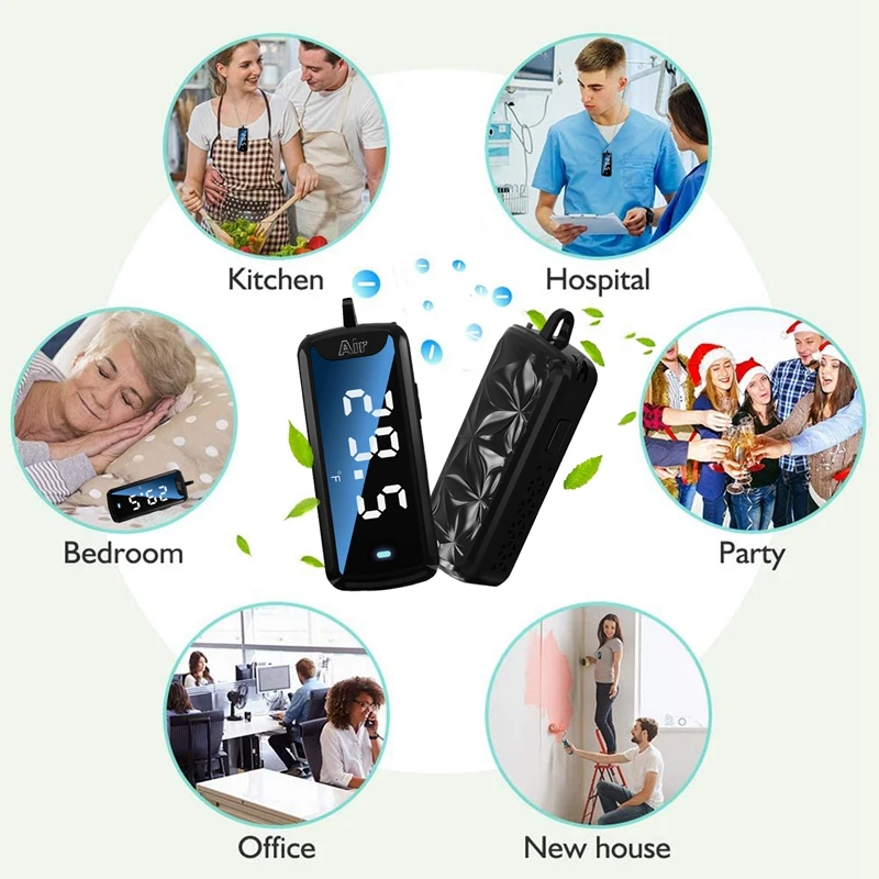 120 millionen Negative Ionen Hängenden Hals Luftreiniger Persönliche Tragbare Mini Tragbare Temperatur Messbare Luftreiniger