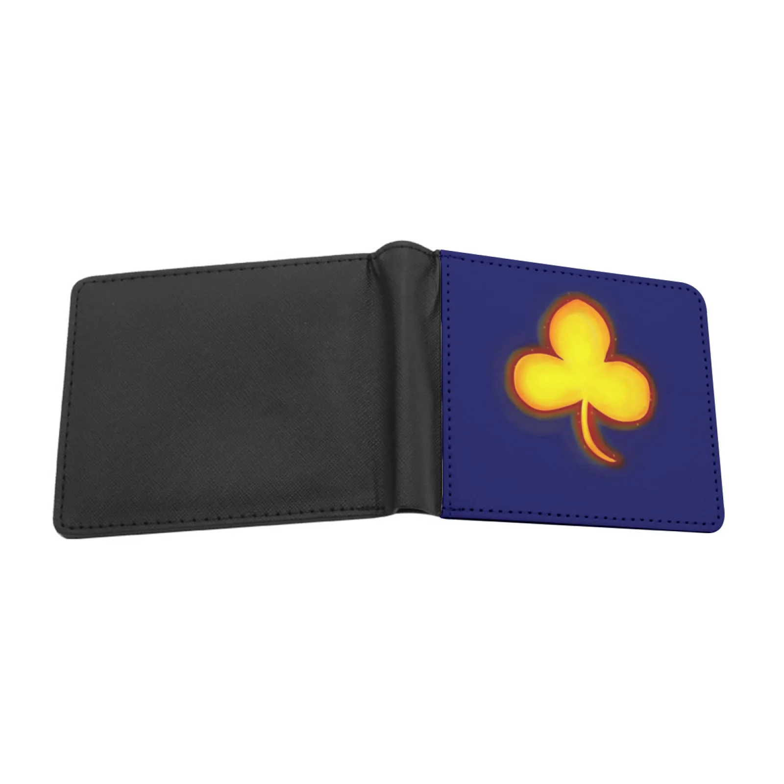 Glowing Clover Men Leather Wallet Credit Card/Id Holders Inserts Money Bag Male Short Purses Oneshot Niko Clover Glowing Gaming