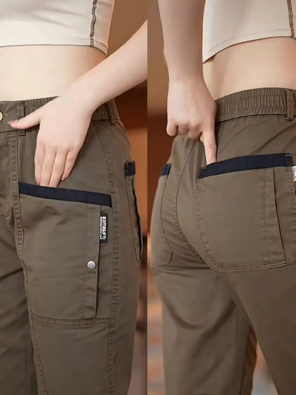 

New 2025 Men's Summer Thin Straight Leg Work Pants Casual Long Trousers Four kets Spor Faionable Cotton Blend Pants