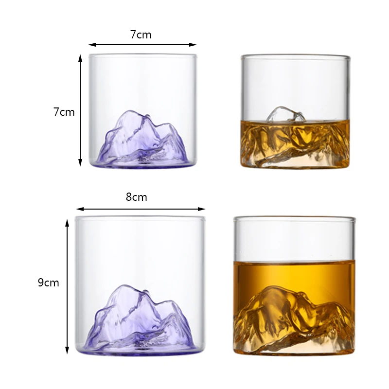 Mount Fuji Glass Cup Retro Japanese Style Water Cup Japanese Tea Cup Whiskey Cup Tibetan Mountain Cup Glass Cup Wine Glass