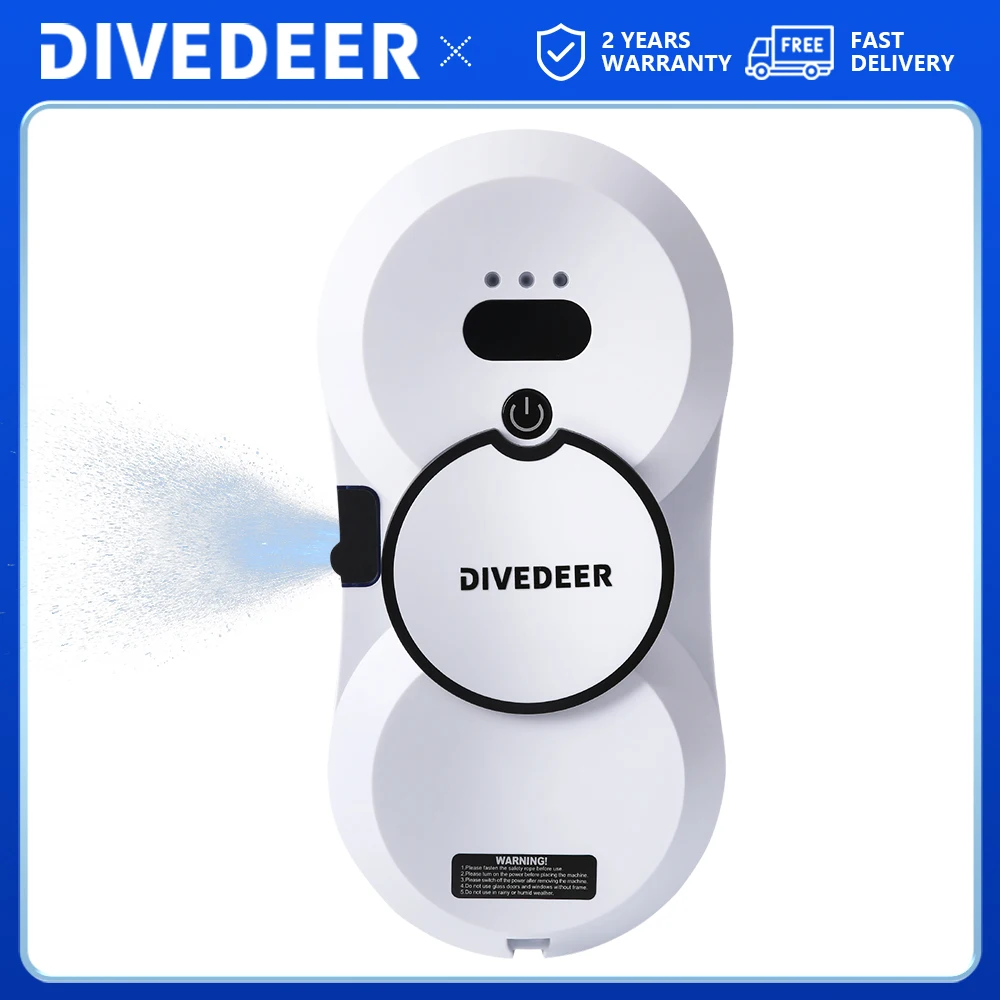 DIVEDEER Window Cleaning Robot Large Suction Spray Electric Window Cleaning Robot Anti-fall Remote Control Vacuum Cleaner