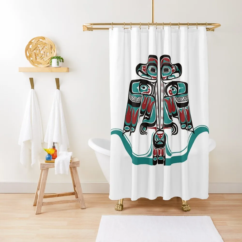 

Northwest Native Art Haida Tlingit Thunderbird Shower Curtain Anime Bathroom Shower Bath For Bathrooms Curtain