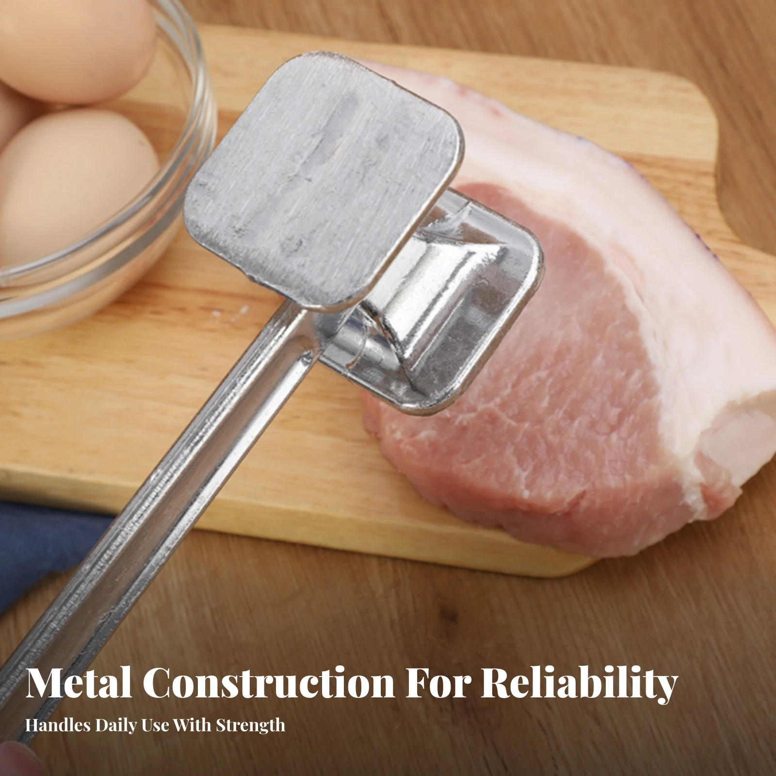 Handheld Meat Pounder Metal Handle Meat Tenderizer Mallet Food Prep Item Heavy Duty