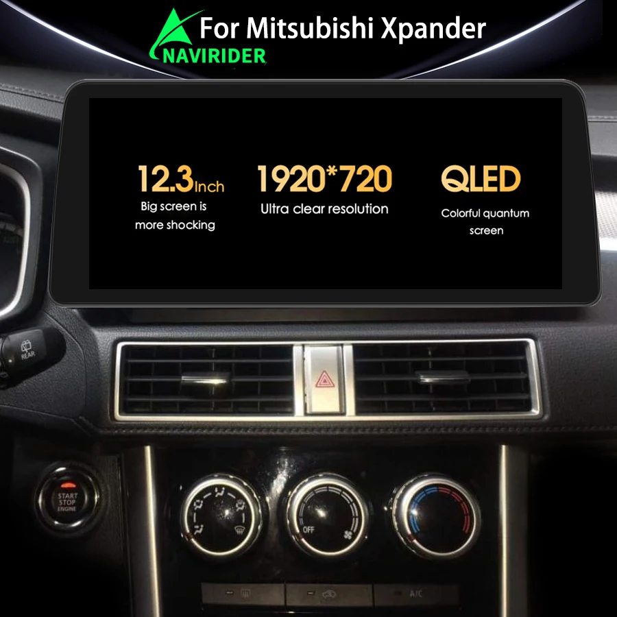 

12.3''1920*720 QLED Android 13 Screen Multimedia Video Player For Mitsubishi Xpander 2017-2021 CarPlay Car Radio Autoradio 128GB