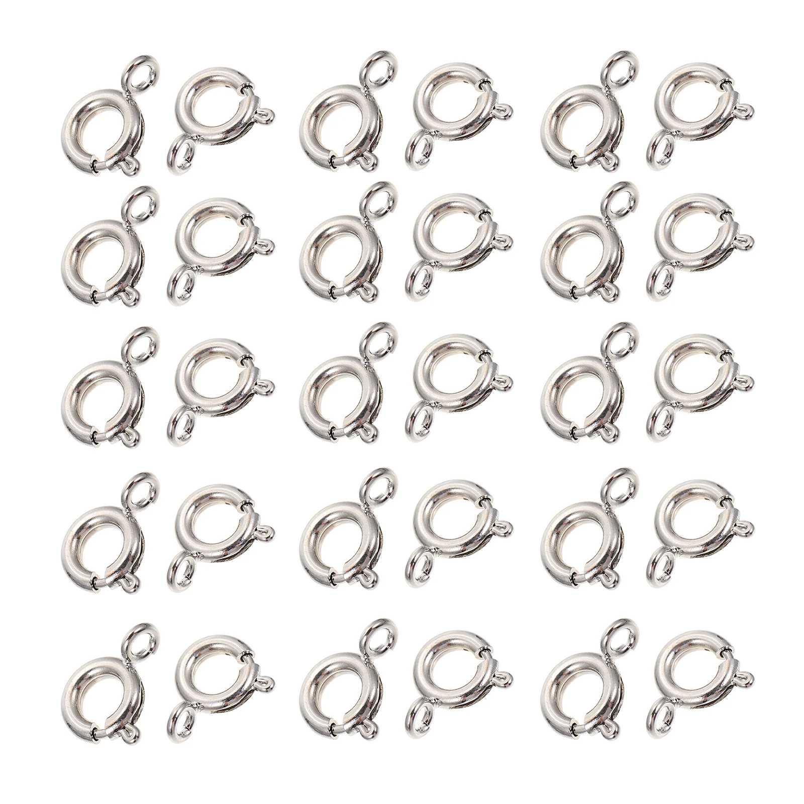 

50 Pcs Round Spring Bracelet Buckle DIY Necklace Clasps Jewelry Making Supplies Jewelry Clasps Bracelet Making Tool