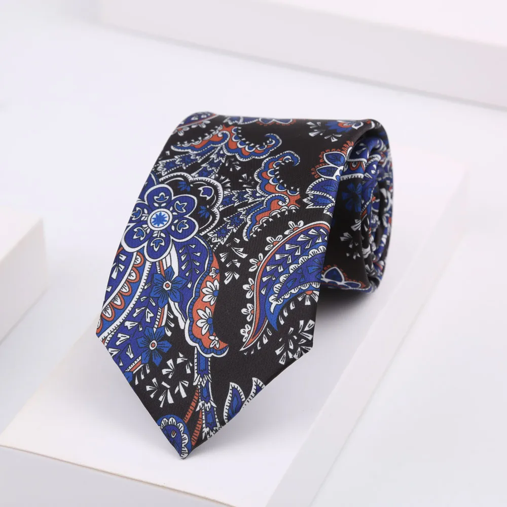 Superweiche Herren-Krawatten mit Seideneffekt, Blumenmuster, Paisley, 8 cm, für Herren, Hochzeit, Business, Gravata, neuartige bedruckte Krawatten – Detail 16