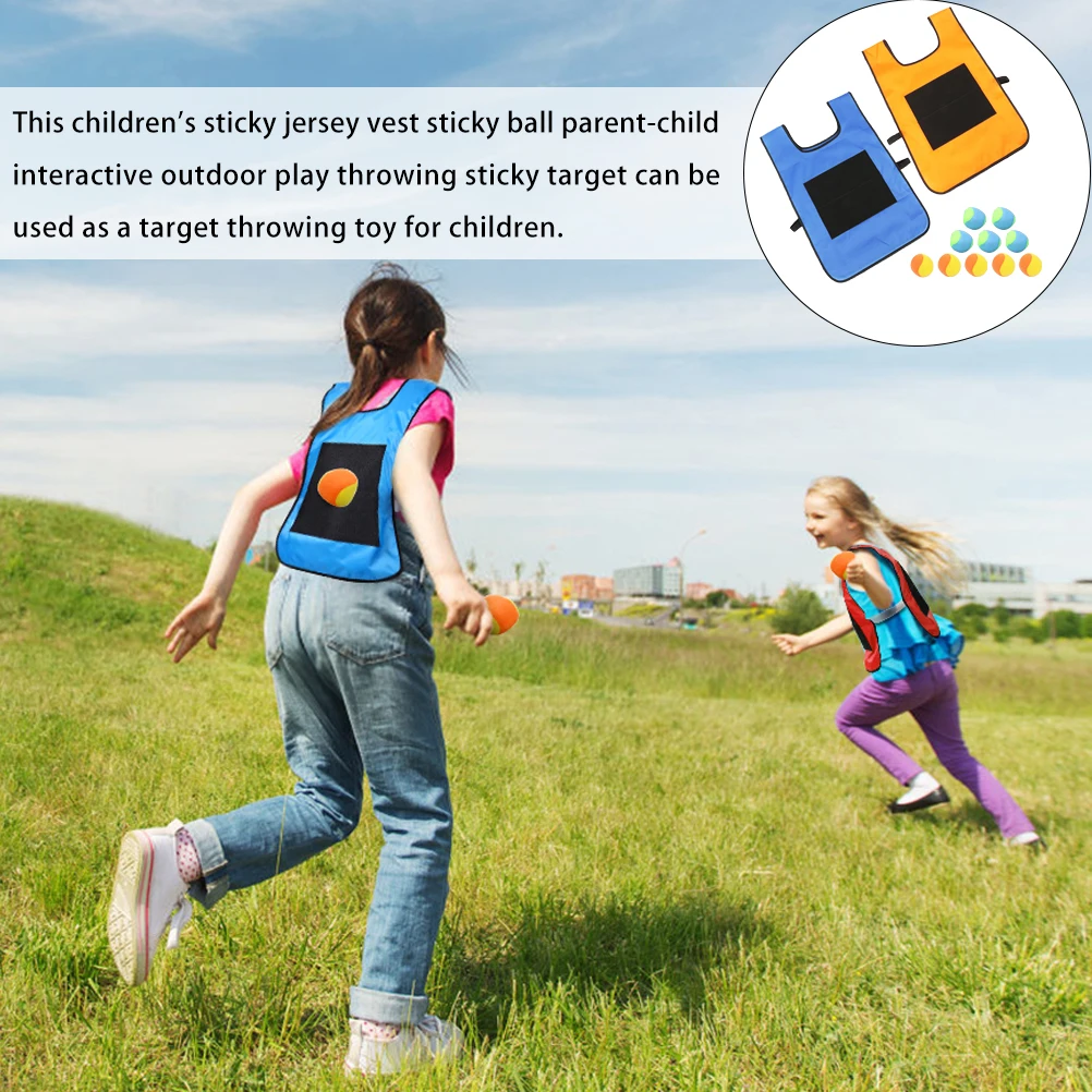 

Sticky Ball Vest 2 Sets Soft Balls Baby Toy Outdoor Indoor Kids Play Carnivals Parties Safe Flexible Practical