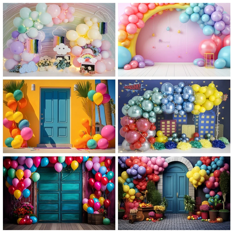 

Newborn Baby 1st Birthday Photography Backdrops Balloon Cake Smash Party Portrait Decor Backdrop Photographic Prop Photo Studio