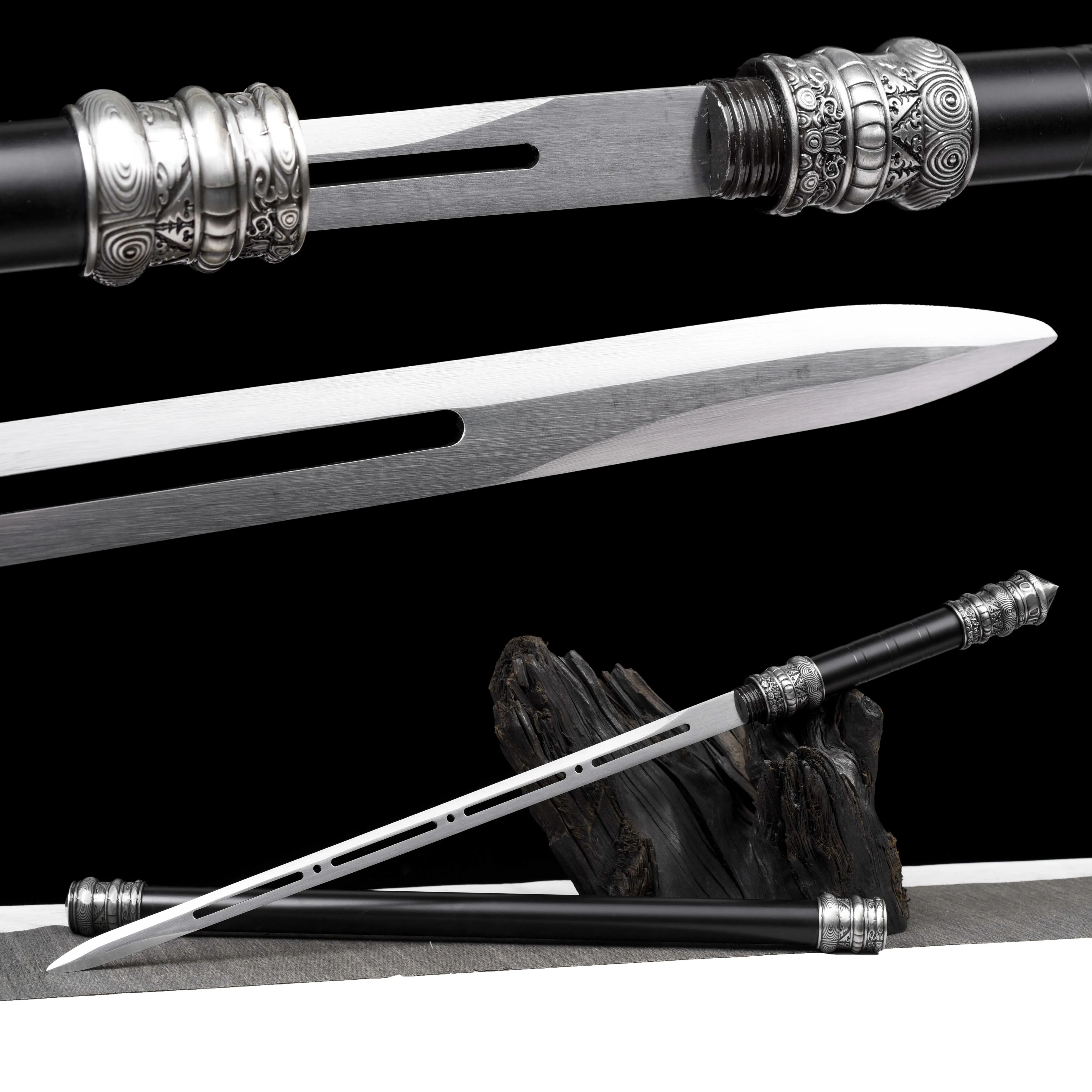 80cm stainless steel staff sword, Japanese Samurai sword, staff sword with threaded fit, sharp weapon, Ninja reverse connection