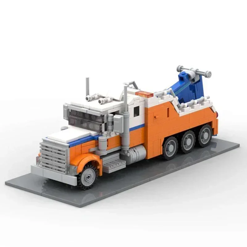 Stad Auto Vrachtwagen Model MOC Bouwstenen Kleine Trailer Vrachtwagen Modulaire Technologie Geschenken Vakantie Monteer Kinderen Speelgoed Pak