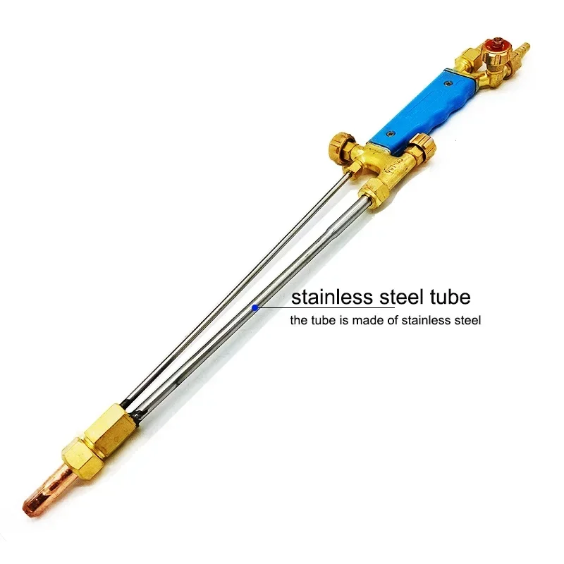 Stainless steel straight head oxygen acetylene injector cutting torch handle gas cutting gun copper cutting gun G01-30