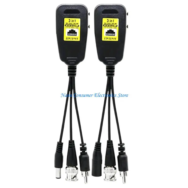 G7NE Analog CCTV Video Balun Adapter Set DC5521 Power Cable for Office and Warehouse
