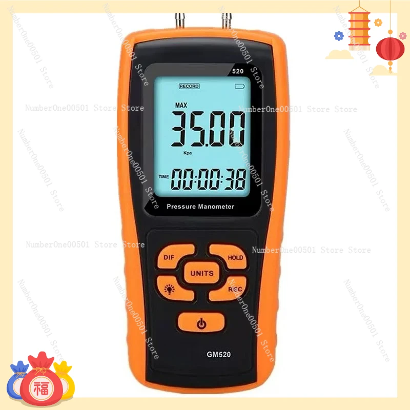 

GM510 Digital Pressure Gauge Handheld Micro Manometer Differential Manometer Differential Manometer