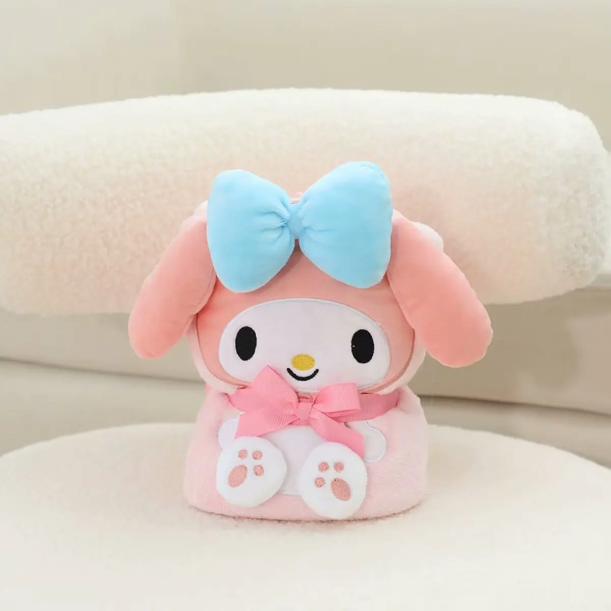 Kawaii Sanrio Plush Blanket Hello Kitty Kuromi Travel Home Office Air Conditioning Blanket Leg Blanket Gift