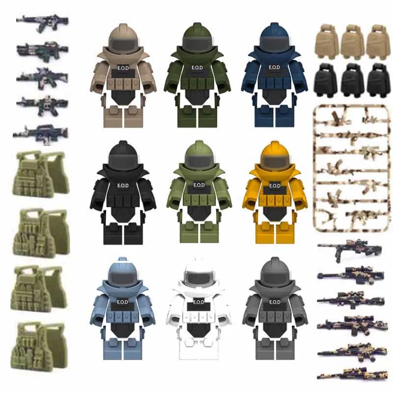 

Explosion-proof Clothing for Military Special Police Soldiers Applicable to MOC Figure Weapon Puzzle Building Blocks Toys