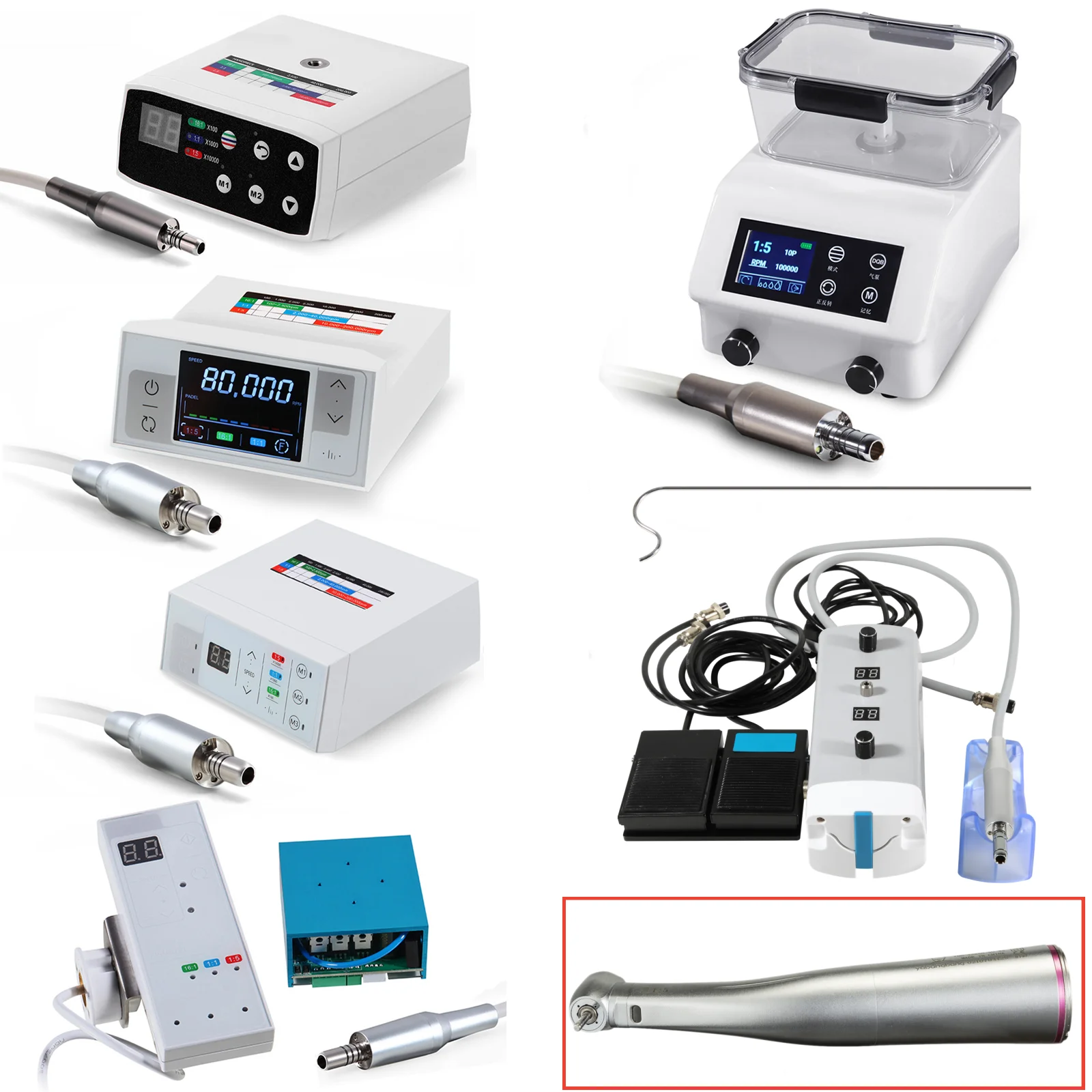 Przenośny dentystyczny silnik elektryczny bezszczotkowy cyfrowy mikrosilnik do leczenia dentystycznego/praktyki dydaktycznej Model NSK Style E-type