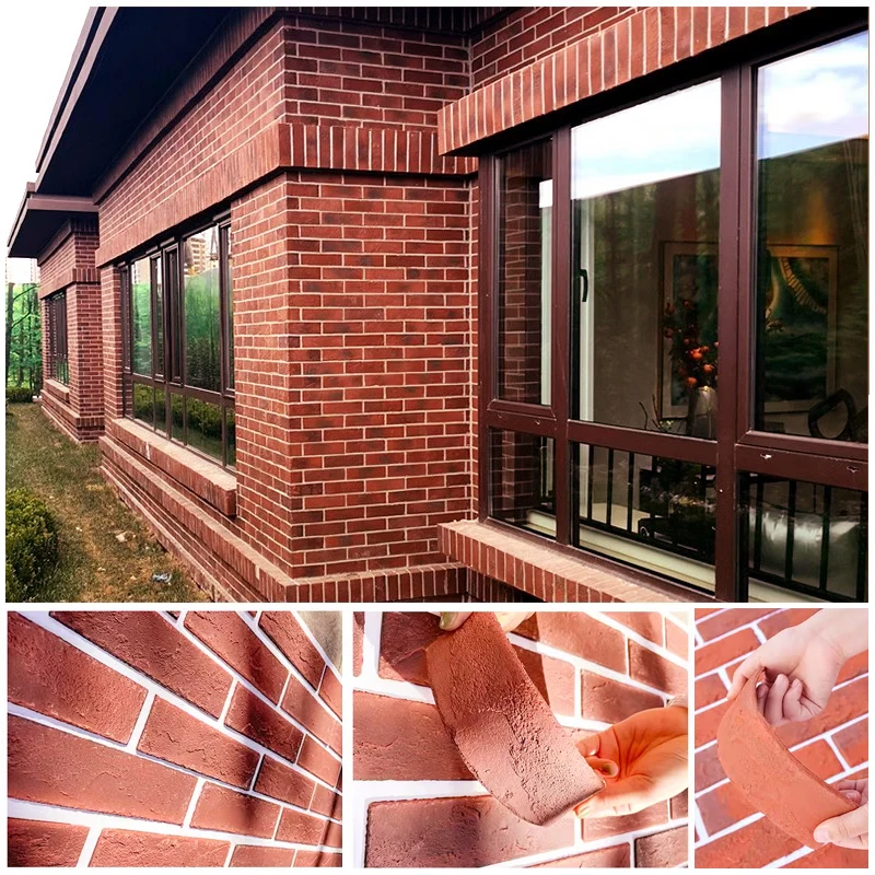 1PCS brick wall sticker tile 3D wall decor waterproof stone tile ceramic mosaic TV background bedroom kitchen 3D home wall decor