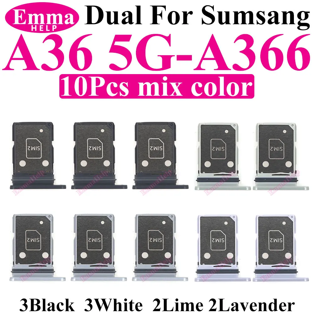 10Pcs SIM Card Tray For Samsung Galaxy A06 A16 A26 A36 A56 A05 A15 A25 A35 A55 A07 A17 SIM Chip Holder Slot Adapter Repair Parts image 3