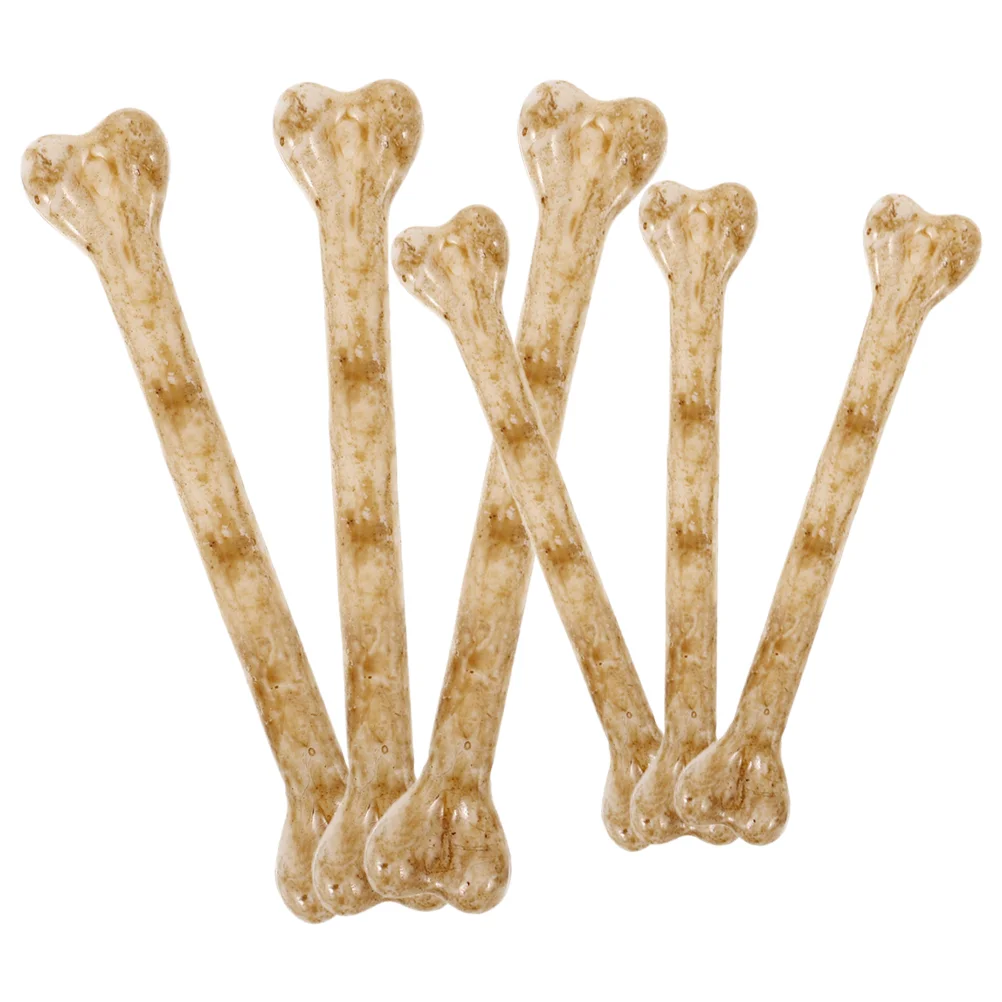 6 قطع من زخارف العظام المقلدة، تماثيل عظام فروية، مكون صغير من البلاستيك المزيف، مصنوعات الهالوين #5