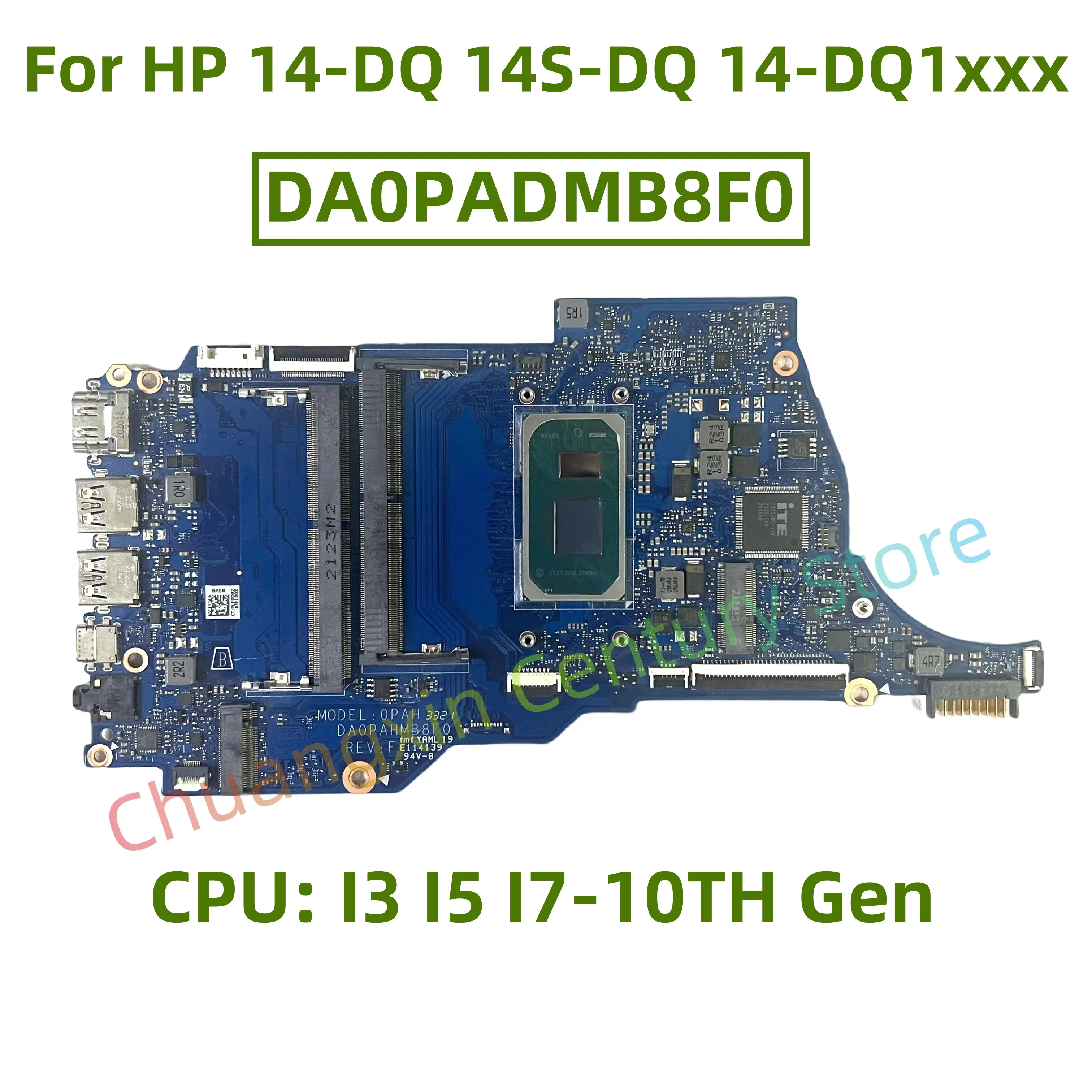 DA0PADMB8F0 DA0PADMB8G0 motherboard for HP 14-DQ 14S-DQ 14-DQ1xxx 340S G7 Laptop CPU: I3 I5 I7-10TH 100% tested fully working